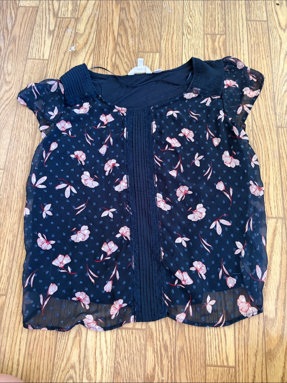 LC Lauren Conrad Navy Top with Red and Blue Accent Nail Detail
